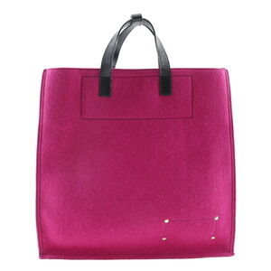 Saint Laurent tote bag felt leather pink open